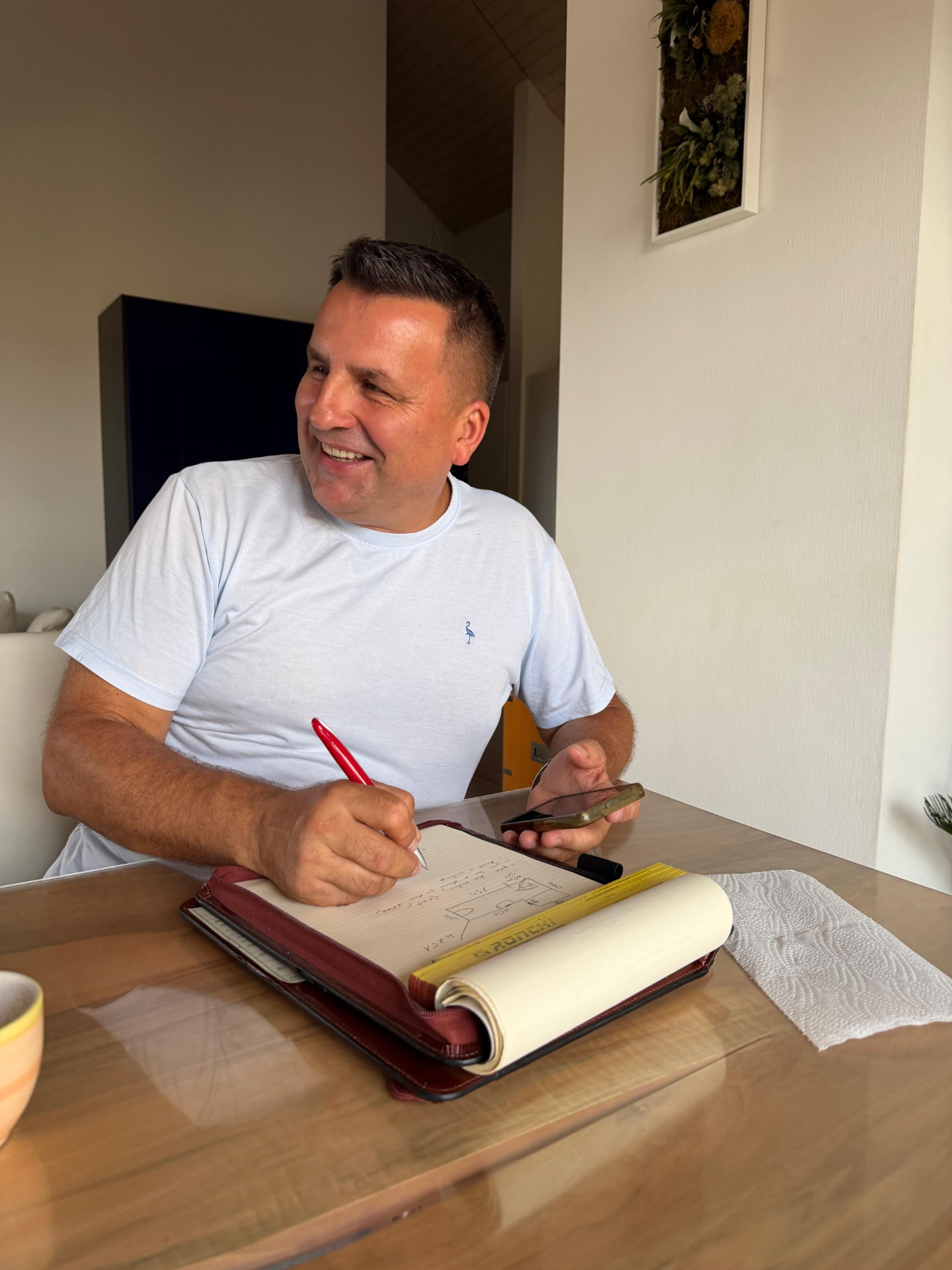 Entretien de préparation du chantier avec le client